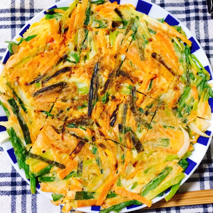 青ネギ1束消費 野菜たっぷりチヂミ レシピ 作り方 By Kuroneco 楽天レシピ